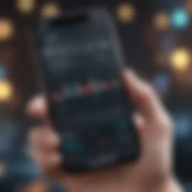 TradingView Mobile App User Interface User interface of TradingView mobile app showcasing trading charts