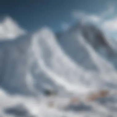 Close-up of snow layers in an avalanche-prone area